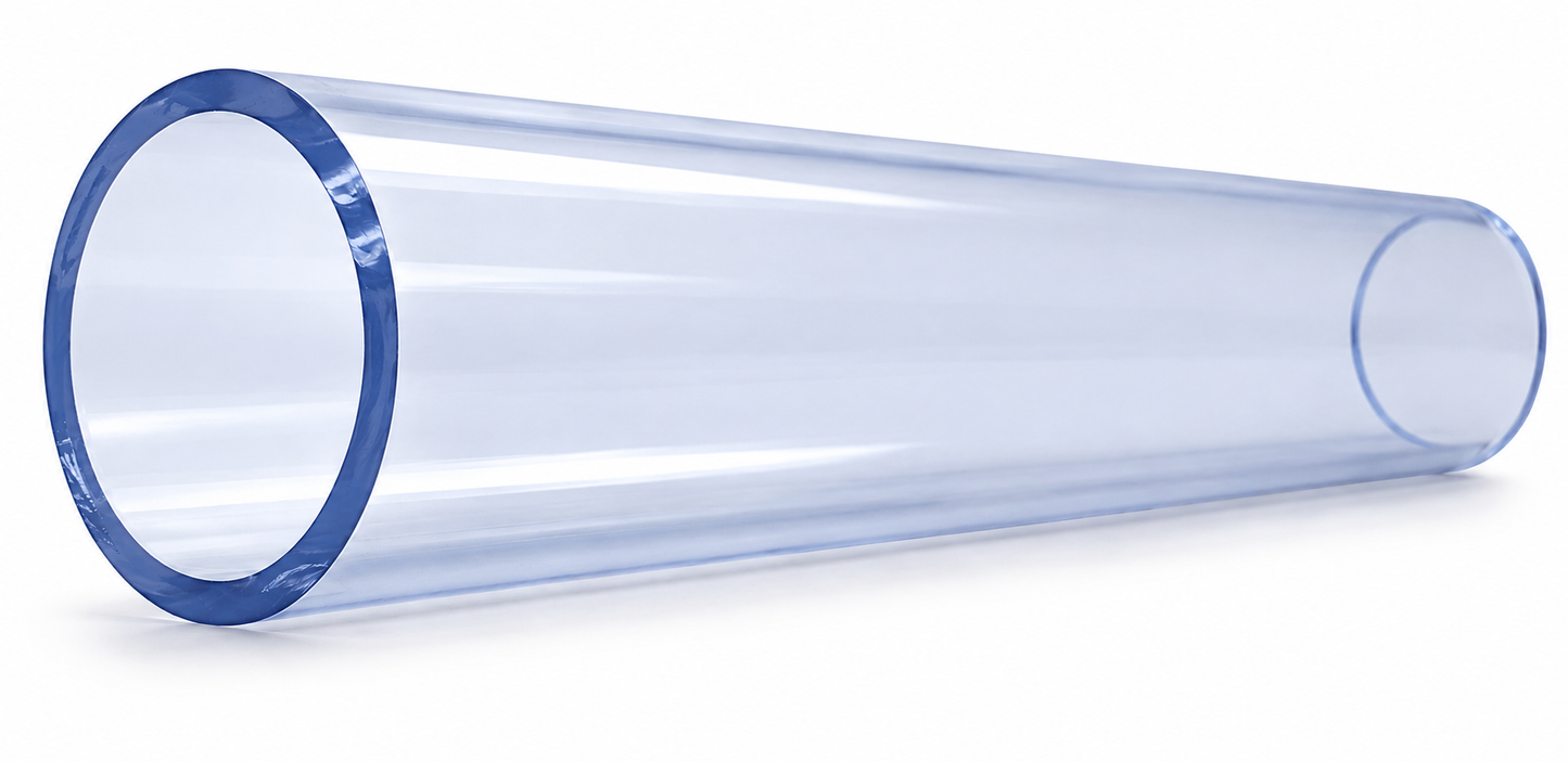 Clear PVC Pipe 1-1/2 Inch – Schedule 40 SCH40, Transparent, Cut to Length